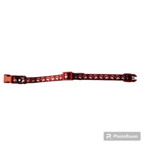 Small Red Paw Print Dog Collar